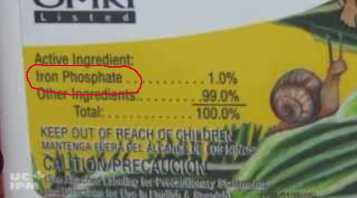 A bag of ferric phosphate pellets